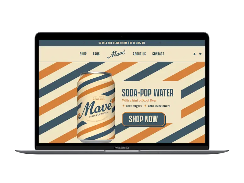Mave vintage soda brand Shopify store